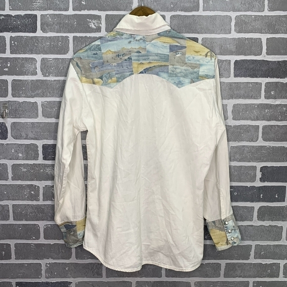 Levi's White Western Dessert Cactus Vintage Button Long Sleeve Shirt Size Medium - Picture 7 of 10